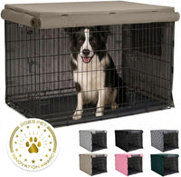 GORILLA GRIP Dog Enclosure Crate Cover Kennel Cage Topper 42in - Light Taupe / 36" X 23" X 25"