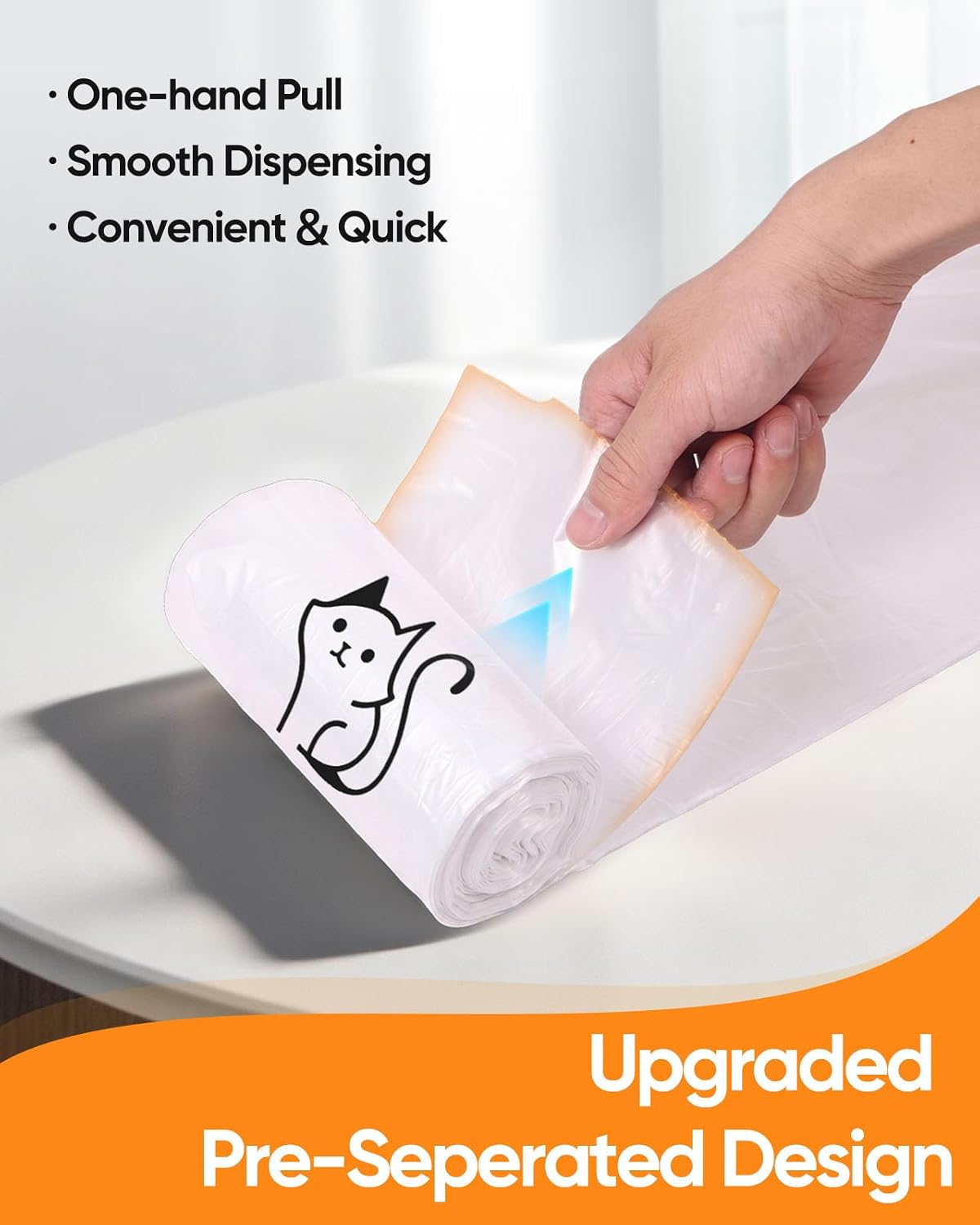 180 pack of transparent waste bags for cat litter box robot 3, 4 and 5 drawers - view 3