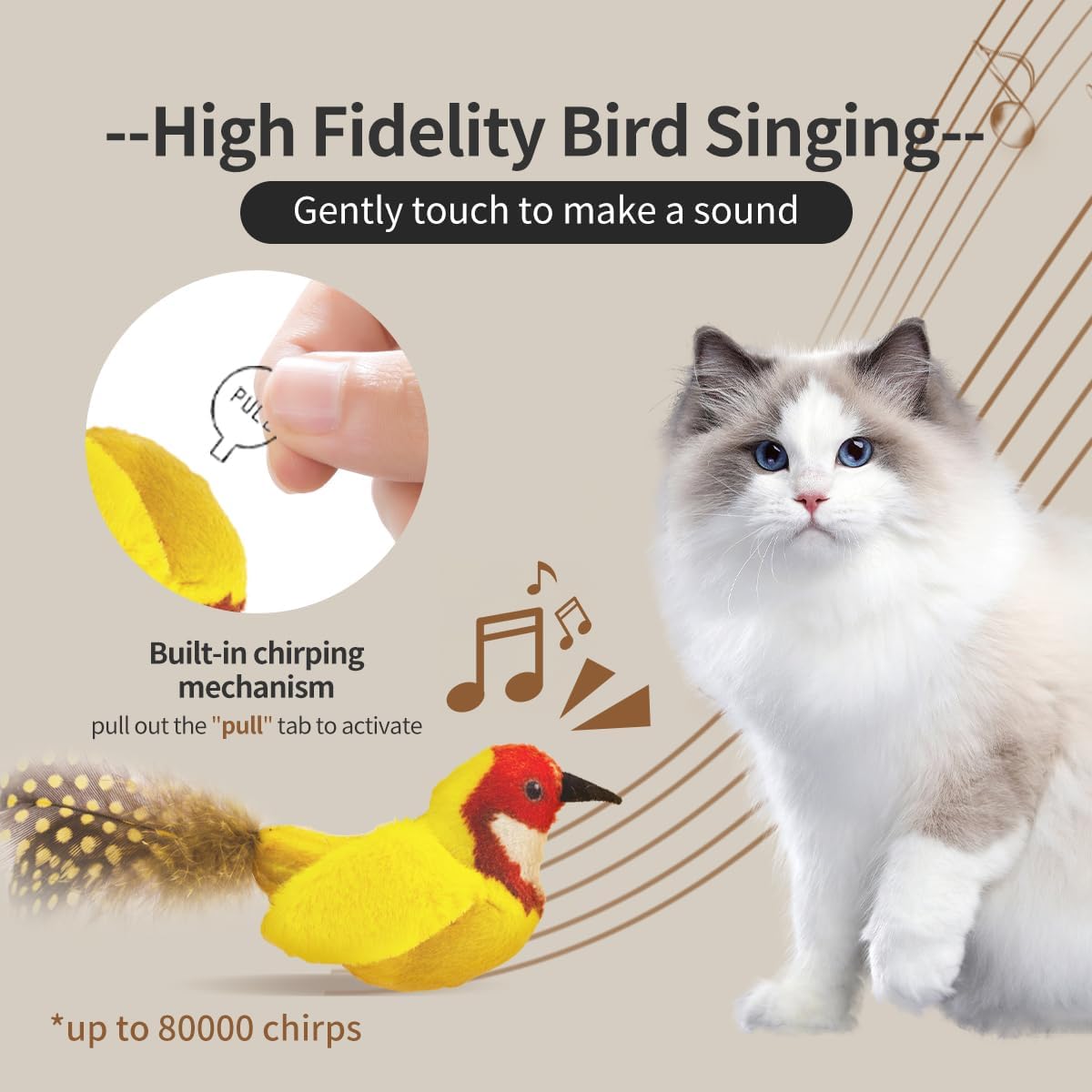 Interactive Cat Toys for Indoor Cats, Catnip and Feather - 2 Pack birds - image 2