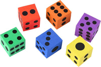 MIDELONG set of 6 colorful 1.5 inch foam dice with number dots - view 3