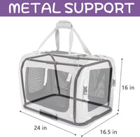 Extra Large Cat Carrier Soft Sided - Purple / with curtain - image 2