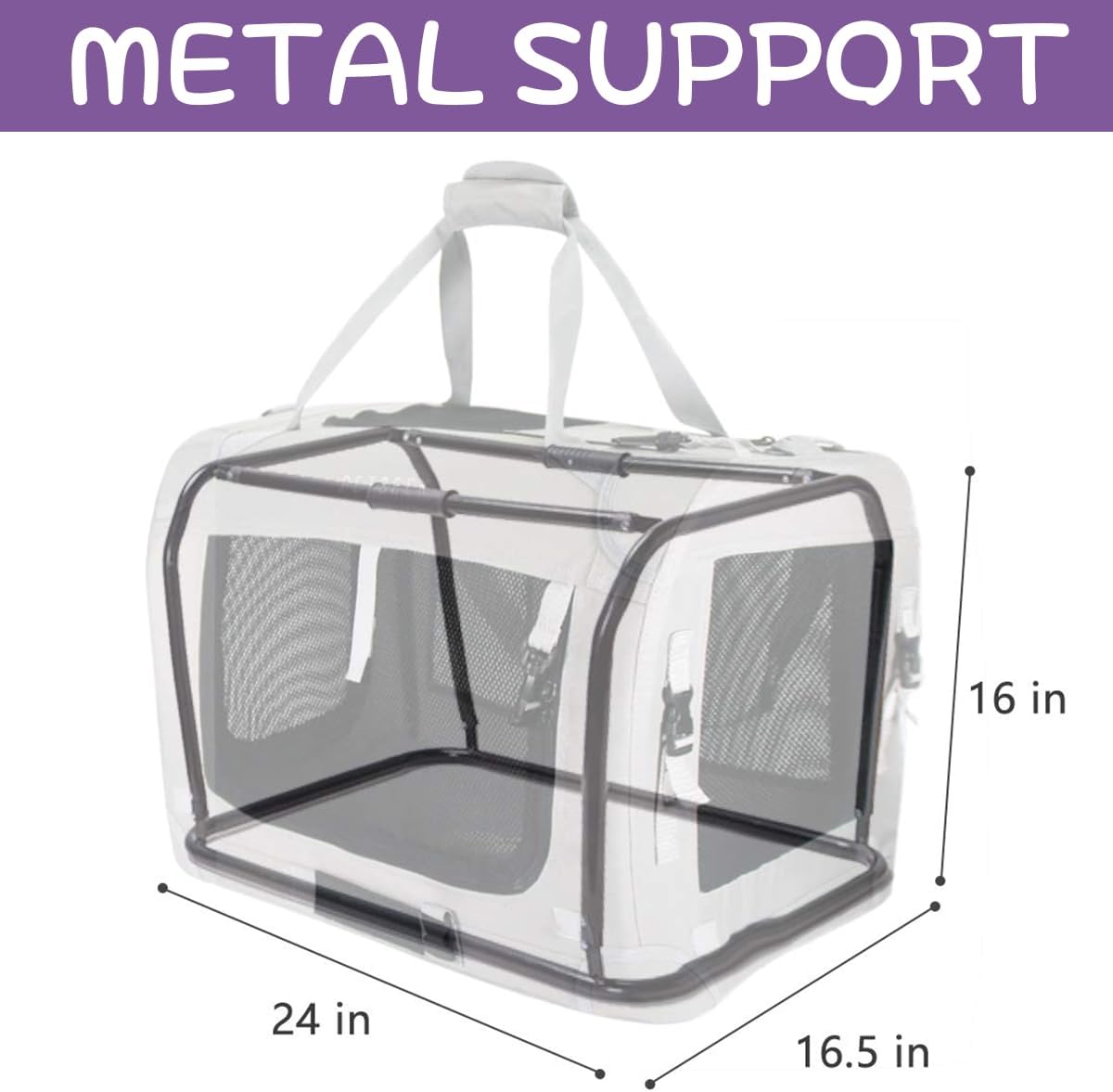 Extra Large Cat Carrier Soft Sided - Purple / with curtain - image 2