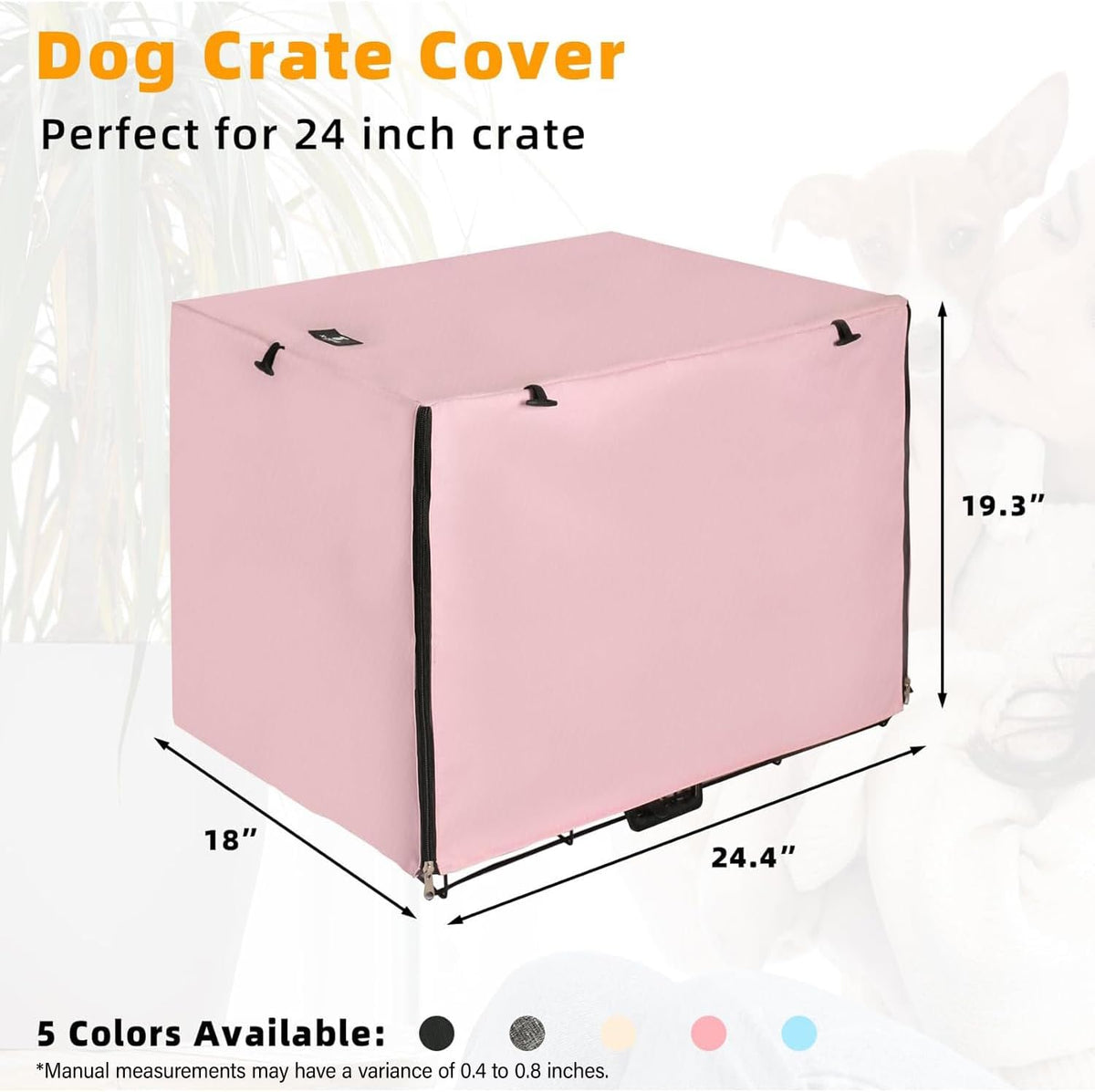 X-ZONE PET Dog Crate Cover Waterproof Kennel Cover - 24.0"L x 18.0"W x 20.0"H / Pink - image 2