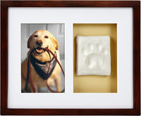 Pearhead Pet Paw Print Frame with Clay Impression Kit - Espresso Clay Print Wall Frame