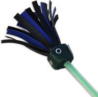 Green Jolly Jrs beginner juggling flower sticks with rubber grip handsticks and vinyl tassels - view 3