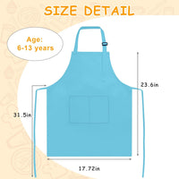 IAGBIBUI 12 pack of black kids aprons with two front pockets - view 23