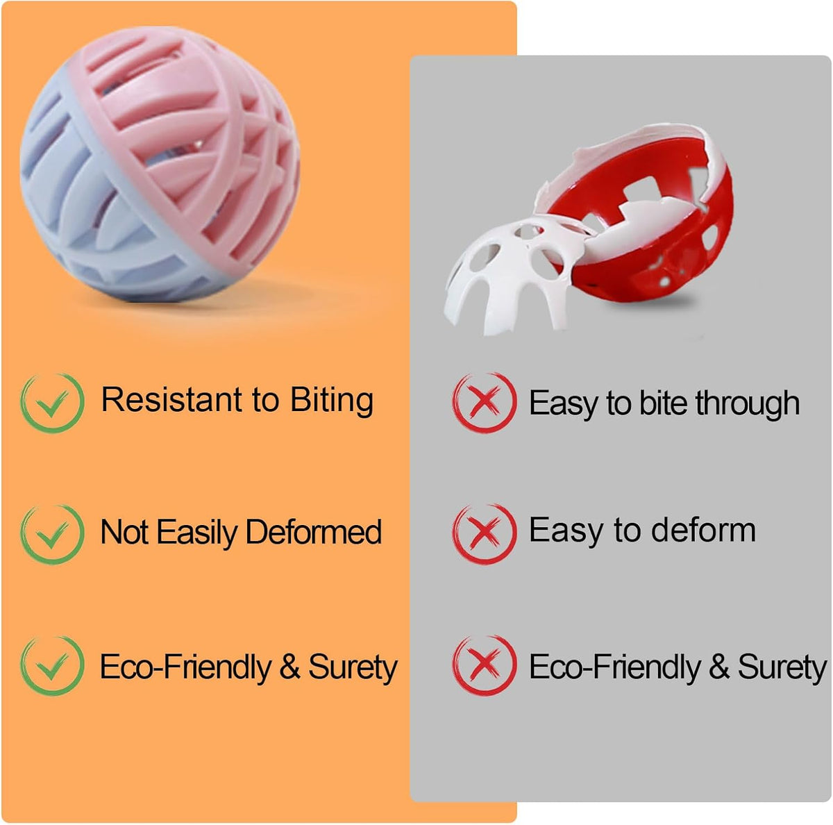 Cat Toy Balls with Bell Inside, Rubber - image 4