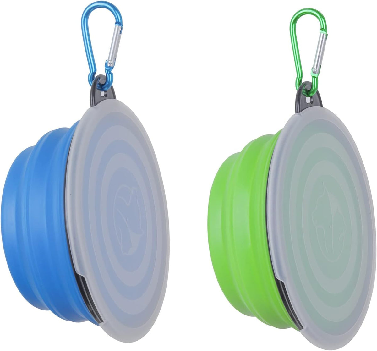 Collapsible Dog Bowl, with Lids - Small / Blue+Green