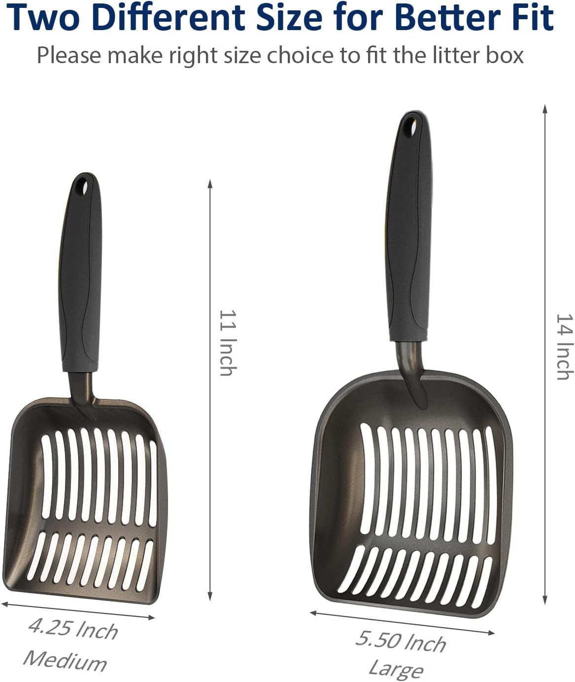 Cat Litter Scoop, Non-Stick Plated Aluminum Alloy Sifter - Large / #06 Black - image 3