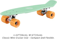 KMX Classic Retro Mini Cruiser Skateboard 22" & 27" for Boys Girls - Mint Citrus / 22" - image 2