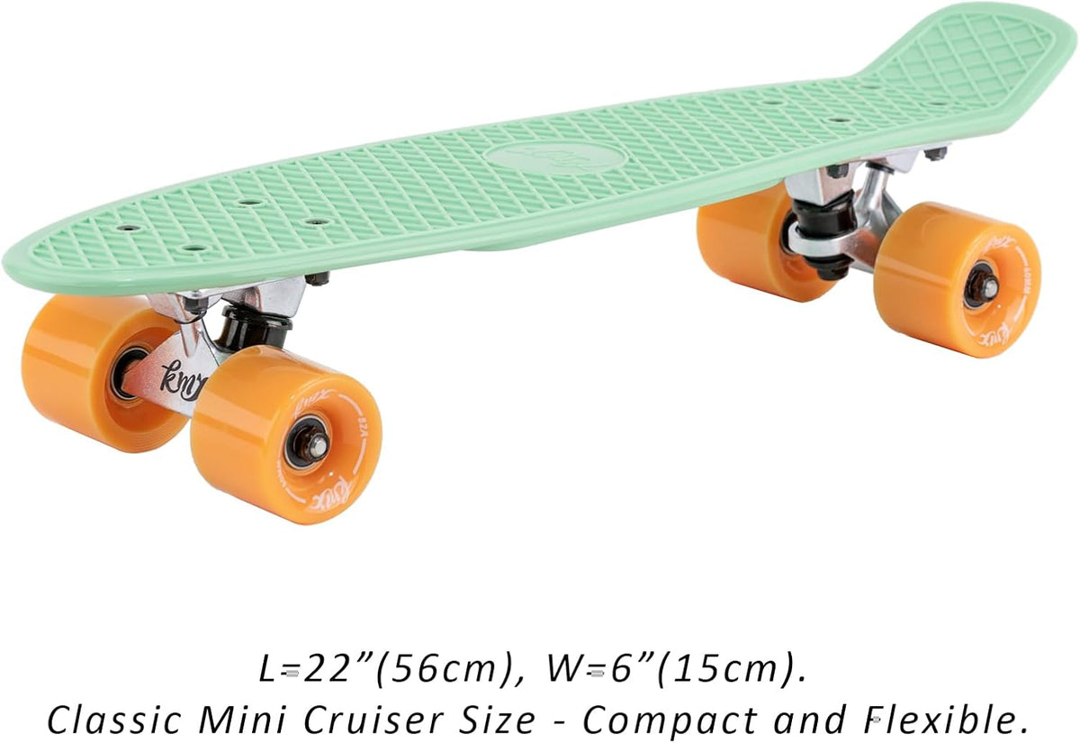 KMX Classic Retro Mini Cruiser Skateboard 22" & 27" for Boys Girls - Mint Citrus / 22" - image 2