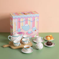 Sweejar porcelain tea set for little girls in pumpkin shape with teapot, cups and saucers - view 9