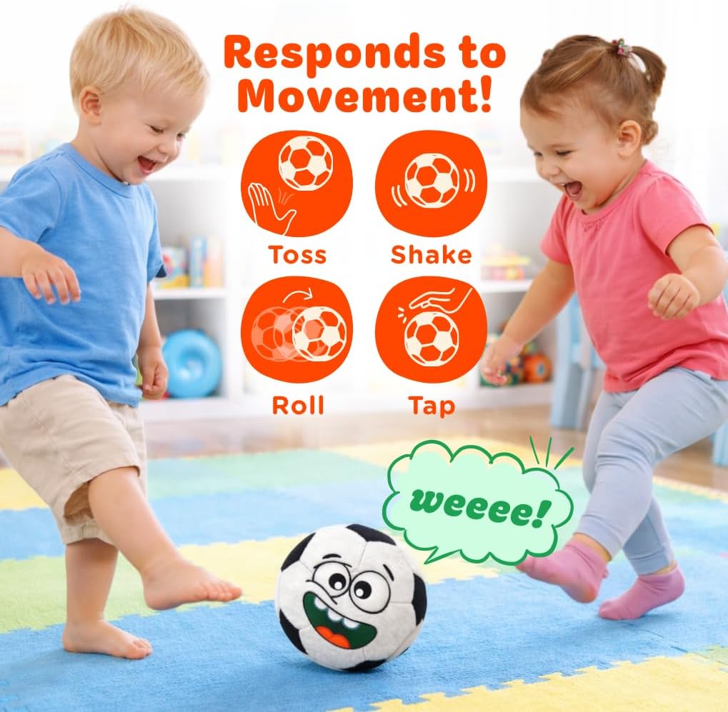 Move2Play, Hilariously Interactive Toy with Music & Sound Effects | Birthday Gift for Boy & Girl - Soccer - Black & White - image 3