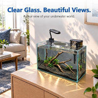 1.25 Gallon Fish Tank Small Glass Aquarium Kit Starter Set Dark - 3 Gallon