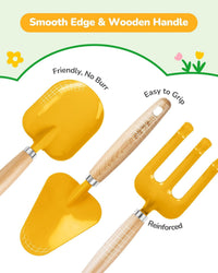Grenebo 8-Piece Kids Gardening Set with Garden Tools for Kids - E-yellow - image 3