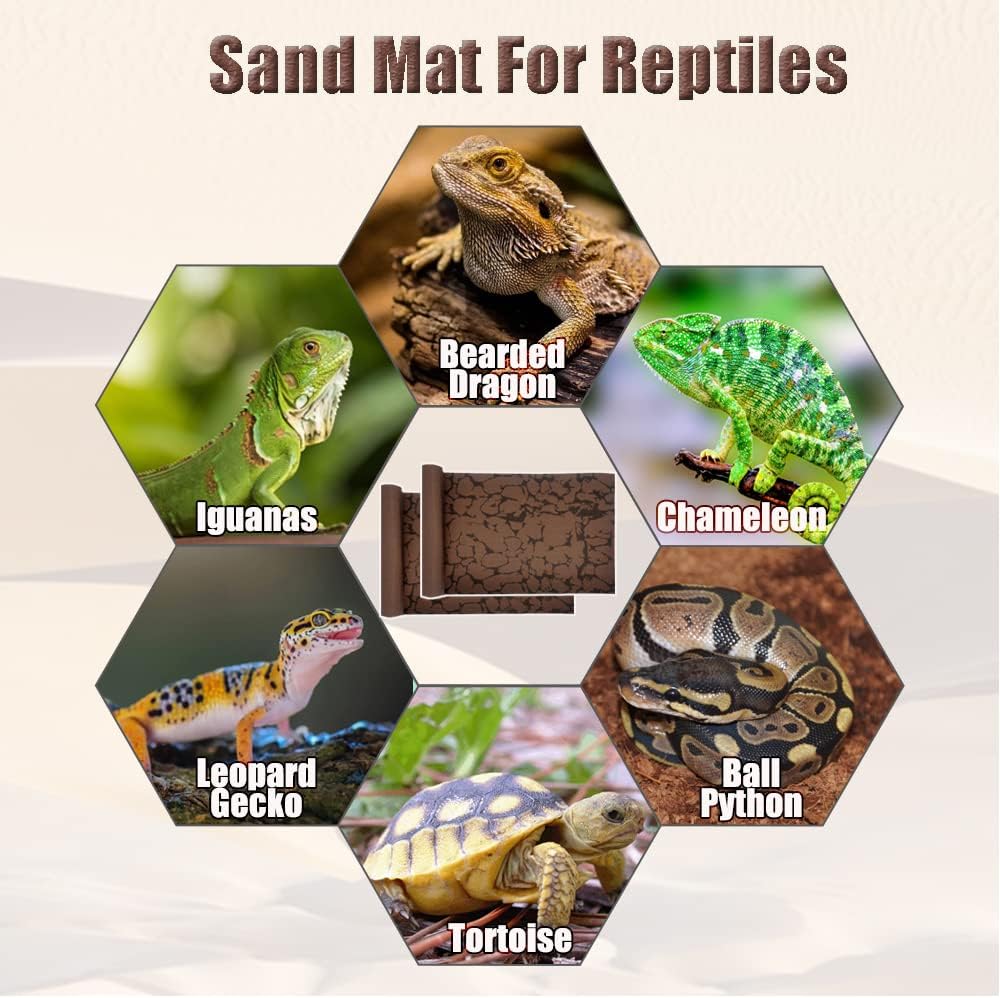 2 PCS Reptile Carpet Sand Mat Pet Terrarium Liner Lizard Bedding Mat - M:15.7"x23.6"(2Pcs) - image 3