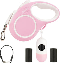 Upgraded 16 Ft Retractable Dog Leash with Chew Proof Cable, Pink