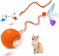 Interactive Automatic Cat Toy Ball-USB Rechargeable,Motion Activated - Orange