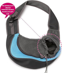 Pet Dog Sling Carrier, Breathable Mesh Portable Travel Safe Pet Sling Shoulder Bag Carrier with Adjustable Non-Slip Shoulder Strap for Small Dogs Cats Puppy