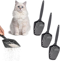 Set of 1 Fine Mesh Cat Litter Scoop with Small Holes - Set of 3 / Black