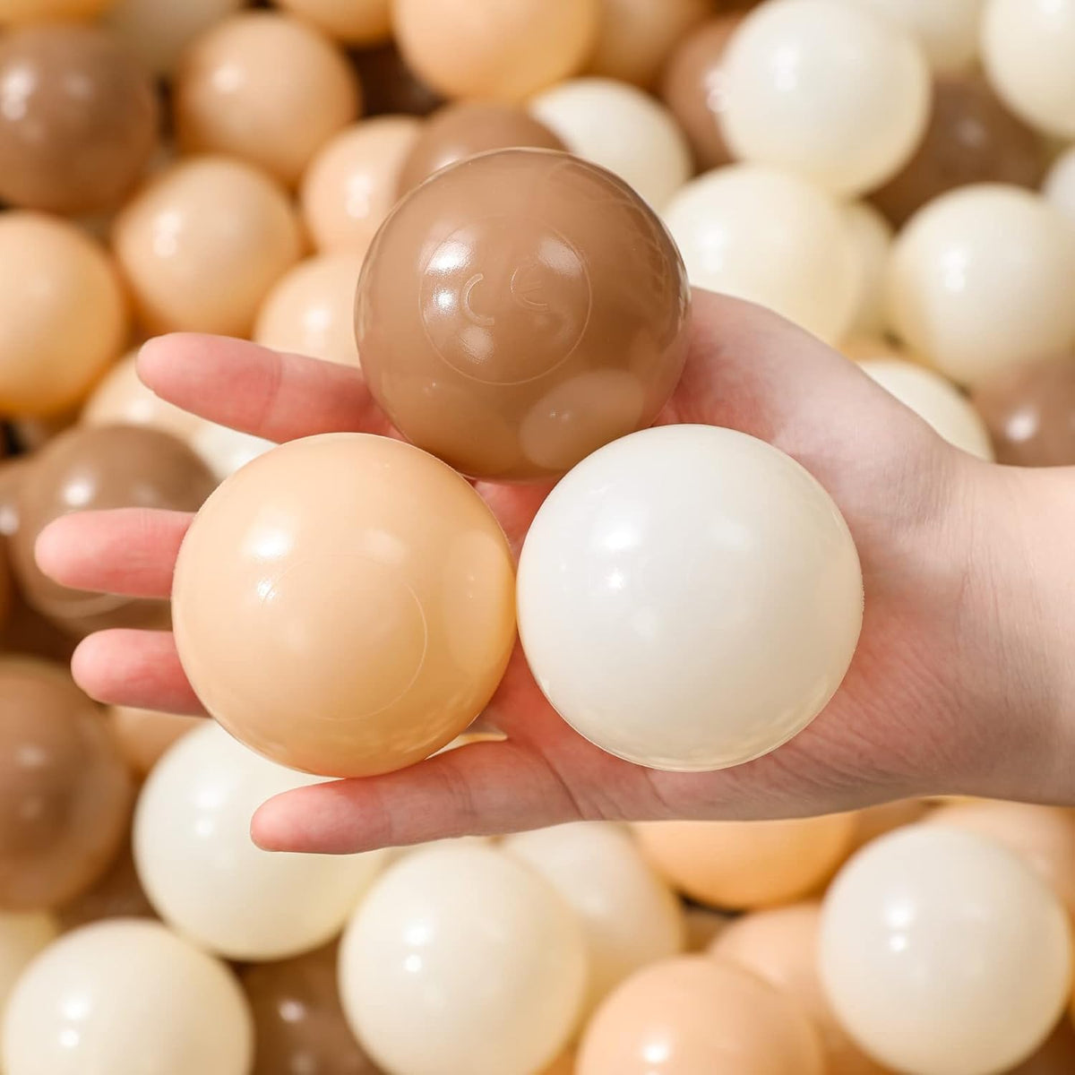 TRENDPLAY Plastic Balls for Ball Pits 2.2 Inch - Coffee Milktea Beige / 100