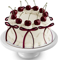 Chunful fake cherry cake toppers with red polyester bows - view 2