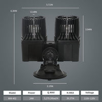 UPETTOOLS 6340 GPH Submersible Aquarium Circulation Pump - Adjustable 360° Wave Maker Powerhead for Fish Tanks - High Power Water Pump for Optimal Water Flow 24W（120-200Gallon）