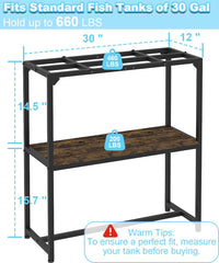 Mondazie 20-30 Gallon Fish Tank Stand, 30" L x 12" W x 32.2" H - 30 Gal Black - image 2