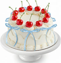 Chunful fake cherry cake toppers with red polyester bows - view 7