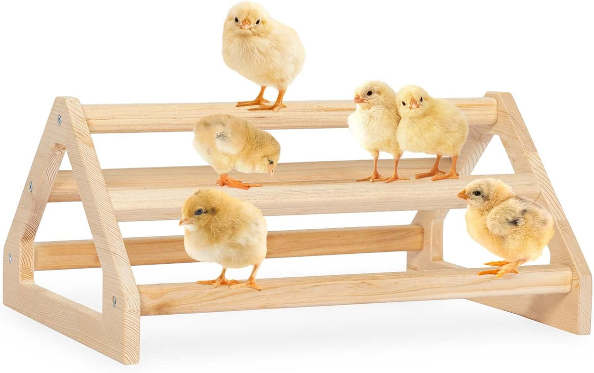 PETSFIT Baby Chick Roosting Bar, Anti-Rotation, Solid Wood - 14.4"L×10.6"W×6.7"H / Basic
