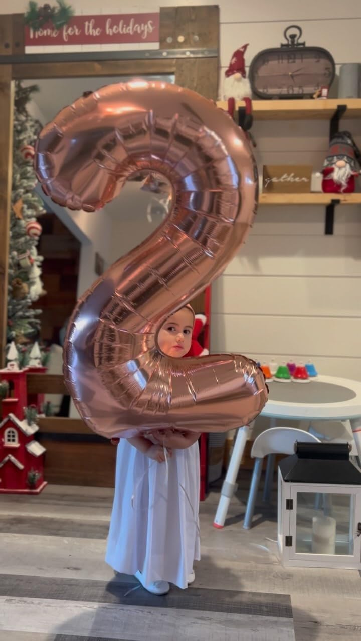 Navy Blue 1 Balloon, Number Balloon 40 Inch - Rosegold / Number 1 - image 4