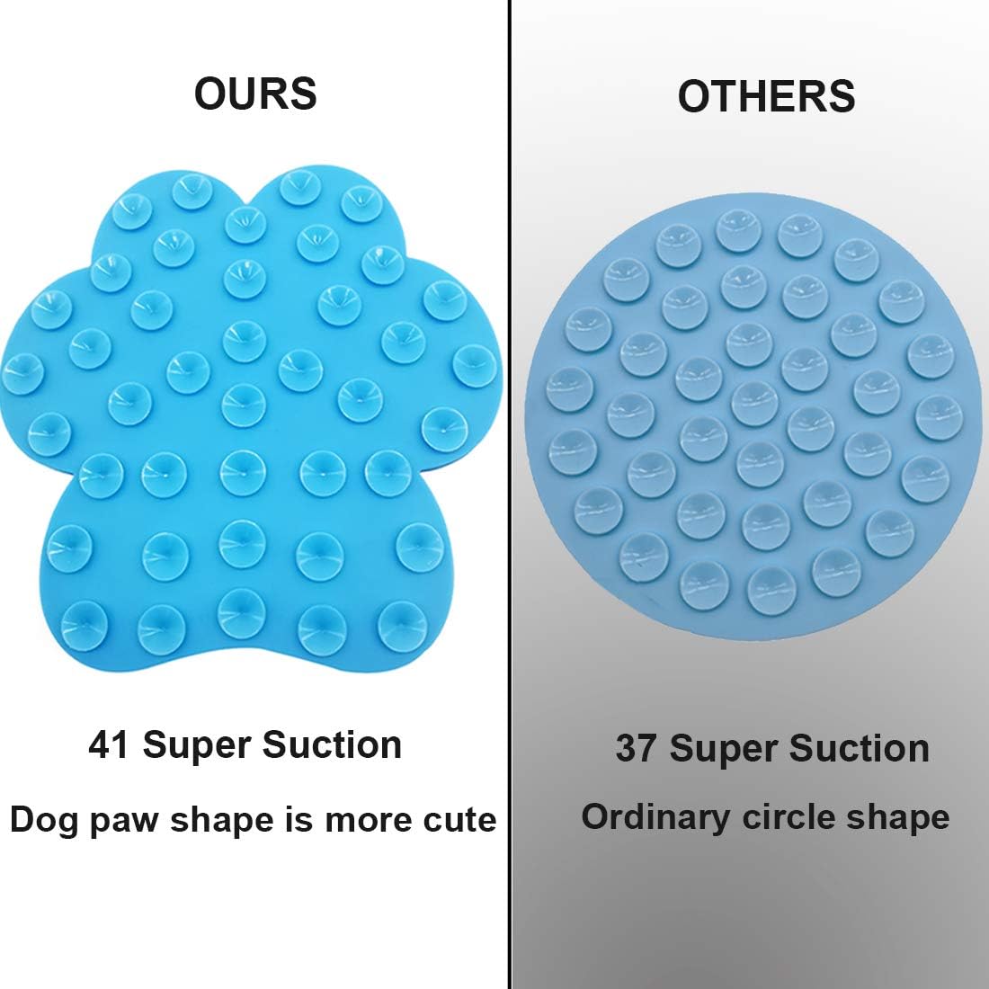 Dog Lick Pad, Dog Feeding Mats Slow Eating Pet Mat with Super Suction for Dogs Licking Peanut - Ocean Blue - image 3