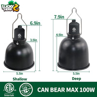 LUCKY HERP Aluminum 5.5inch Shallow Dome Reptile Light Fixture - Deep Dome Reptile Light Fixture / 5.5 inch Non-Adjustable - image 3