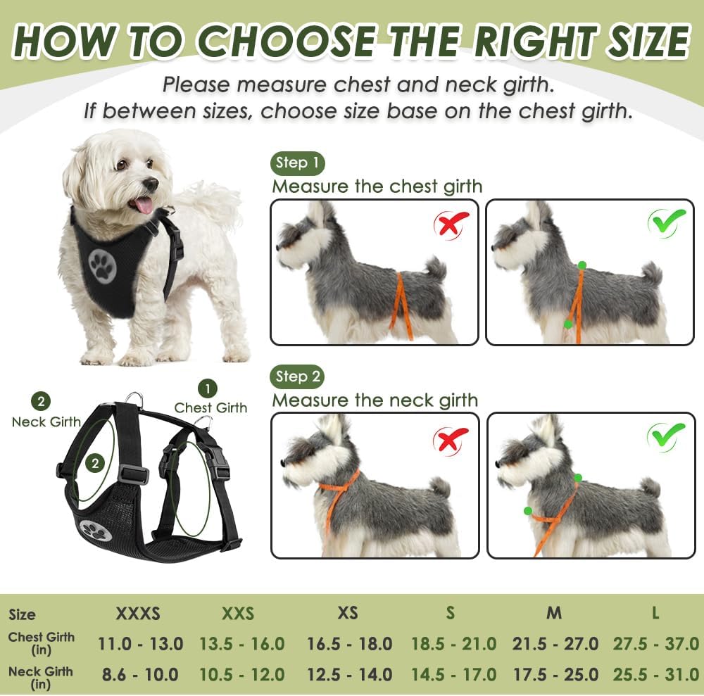 SlowTon Dog Seat Belt and Harness for Car, B M - Black / Medium - image 3