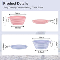 Kytely Collapsible Dog Bowls Medium - Lavender & Pink / Small - image 3