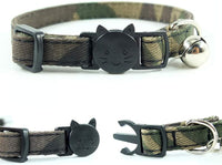 Cotton cat collar with removable bowtie, detachable bell and breakaway clasp - view 3