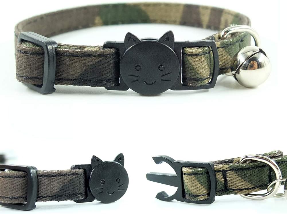 Cotton cat collar with removable bowtie, detachable bell and breakaway clasp - view 3