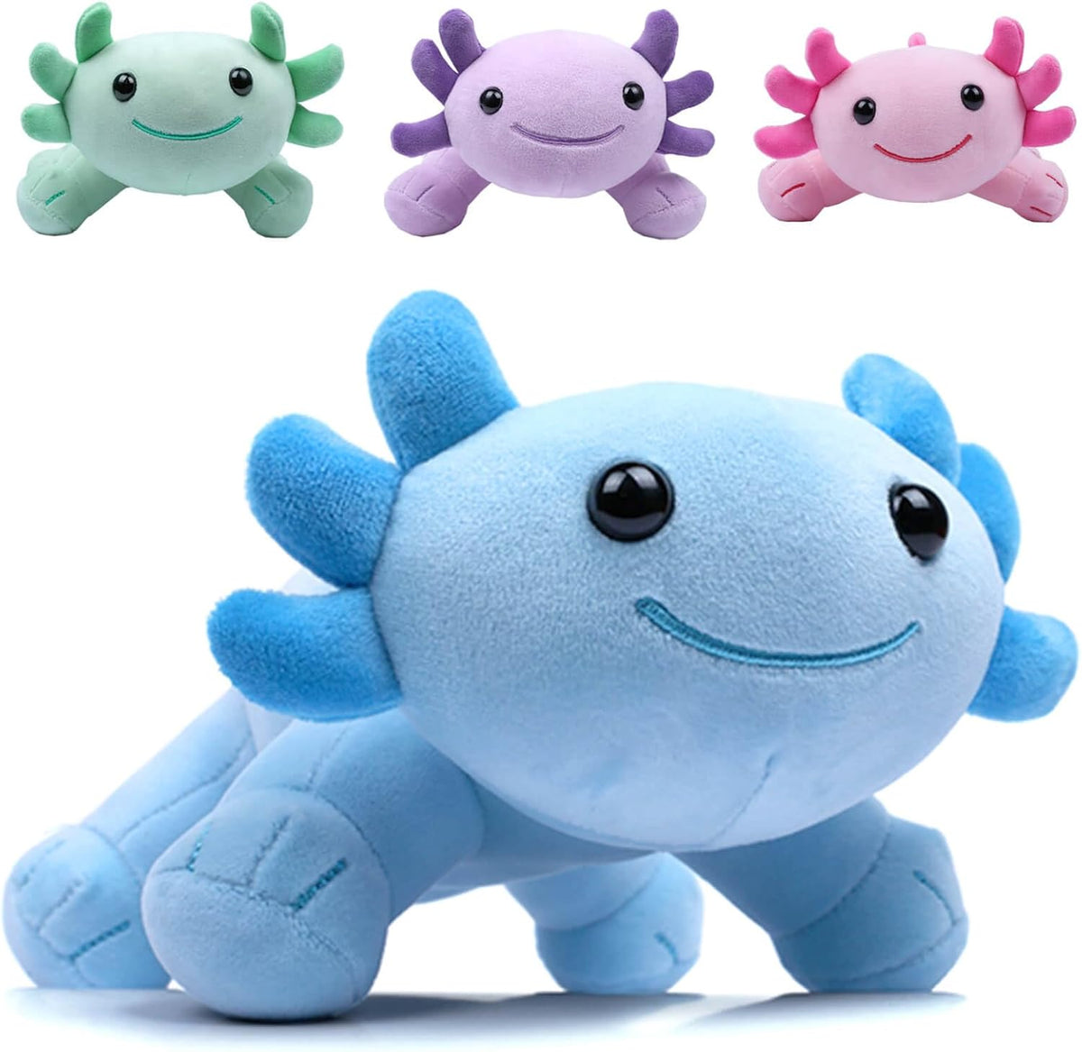 Axolotl Plush Toy, 10.8” Soft Cute Axolotl Stuffed Cotton Plush Pillow Kawaii Salamander Animal - Blue