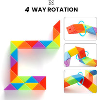 Yeetec rainbow snake cube fidget toys twisted into different shapes - view 3