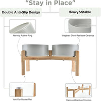 SPUNKYJUNKY Elevated Dog Bowls Ceramic - 7.3 in - 5.3 cups / Grey - image 4