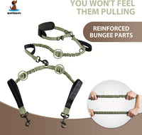 Active Pack Hands Free 2 Dogs Leash Medium & Large - Olive Green / 2 dogs M/L - image 2