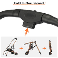 3-in-1 Foldable Pet Stroller for Medium Dogs & Cats (50lbs) - Detachable Carrier, Car Seat, Storage Basket, 5" Lockable Wheels