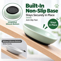 Ceramic Cat Food Bowls 6 Pack - Solid - Pads Attached - image 4