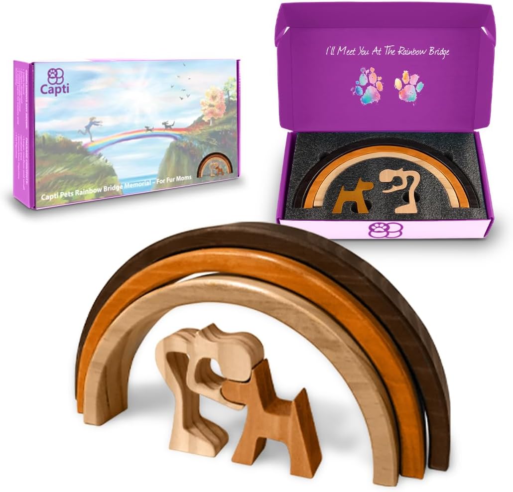Rainbow Bridge Cat Memorial Gifts - Dog and Woman