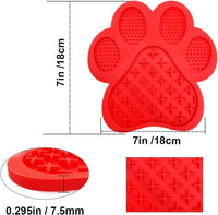 Dog Lick Pad, Dog Feeding Mats Slow Eating Pet Mat with Super Suction for Dogs Licking Peanut - Red - image 2