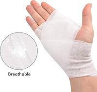 TOBWOLF 12PCS Self Adhering Bandage, 4" x5yd / 10cmx4.5m Cohesive Elastic Bandage Wrap Gauze Roll, Breathable Sports Tape, Medical Wrap for Wrist Ankle Knee Leg Sprains Swelling - White