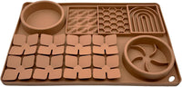 Slow Feeder Bowl, Silicone Lick Mat with Suction Cups for Dog Cat, Snuffle Mat for Pet Smell - Brown / Honeycomb 4in1 - image 2