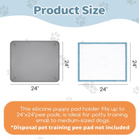 Silicone Puppy Pad Holder Tray with Clips, Fits 24" x 24" Pads – Essentials for Dogs - A-24"x24" - image 2