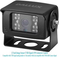 Bus Truck Vehicle Backup Cameras Wide View Angle cab cam Rearview Reverse Waterproof Night Vision 4 PIN Cam for Travel Trailer/Pickup/Van/RV Camper/Motor Home (12V,package not include extension cable)