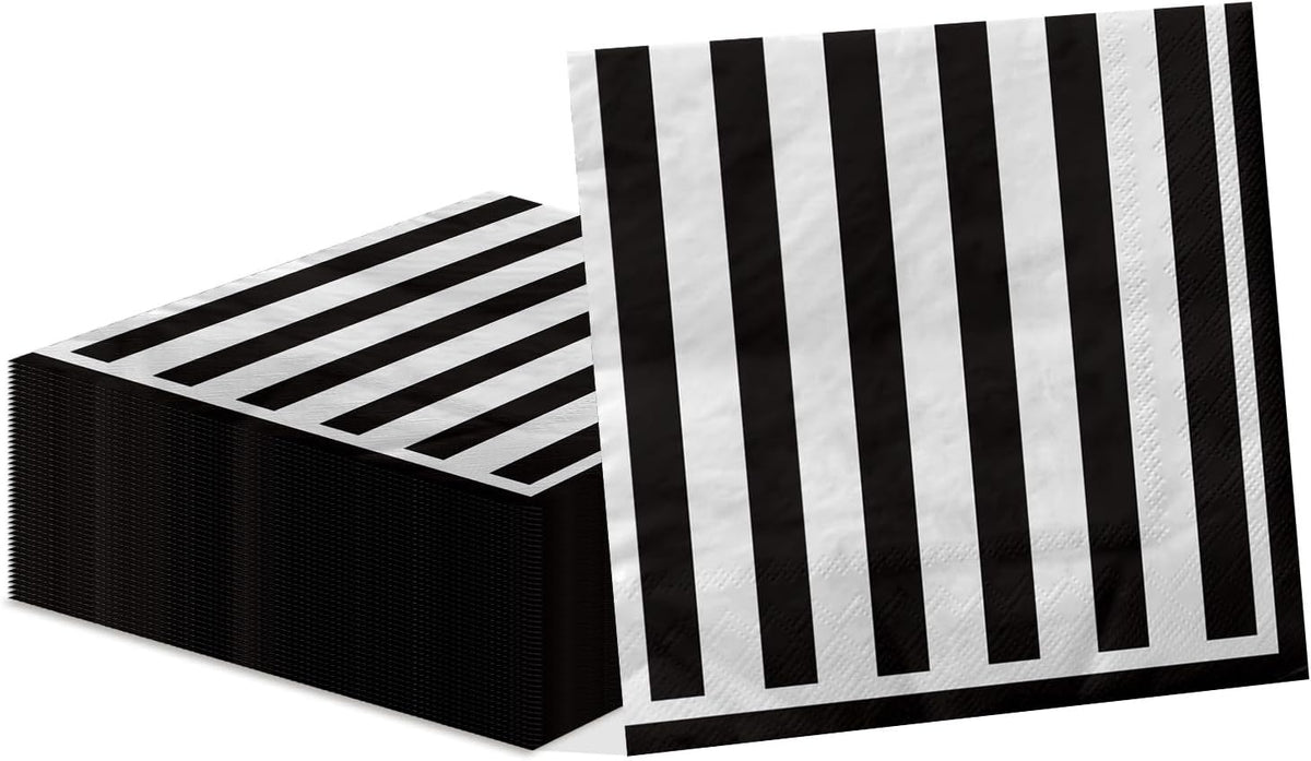 PIXHOTUL 100 pack red and white striped carnival paper napkins - view 2